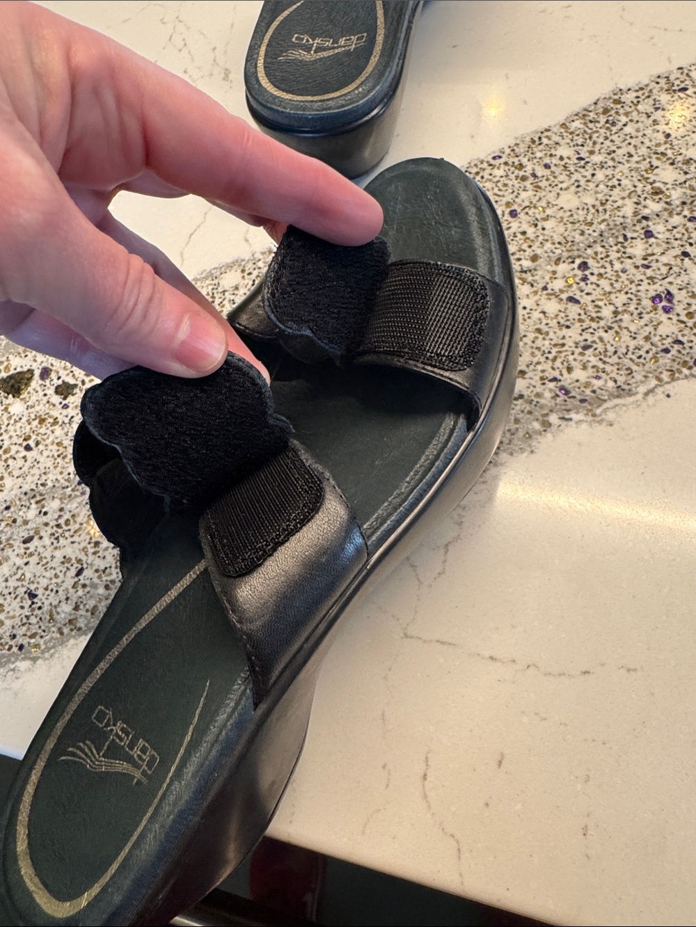 Dansko Black Braided Leather Slide Sandals Great Condition Sz39 - Picture 7 of 8